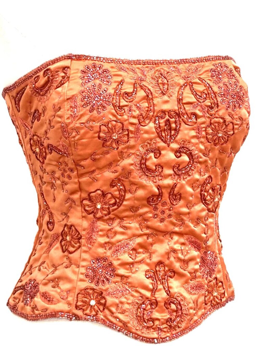 JASDEE Vintage Corset HandWork GottaThread Embroidery Beads On Satin Style F3159